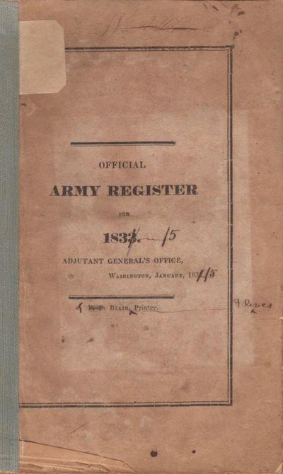 Official Army Register for 1833