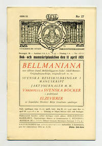 Bok- och manuskriptauktion den 11 april 1931.…