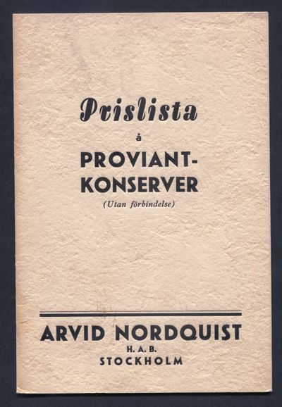 Prislista å proviantkonserver (utan förbindelse).…