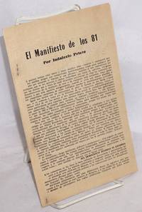 El manifiesto de los 81 by Indalecio Prieto - 1961 - from Bolerium Books Inc., ABAA/ILAB (SKU: 182128)