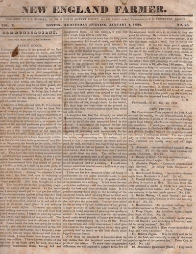 New England Farmer. 17 misc. issues