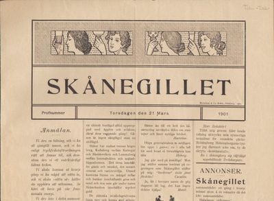 Skånegillet. Profnummer.