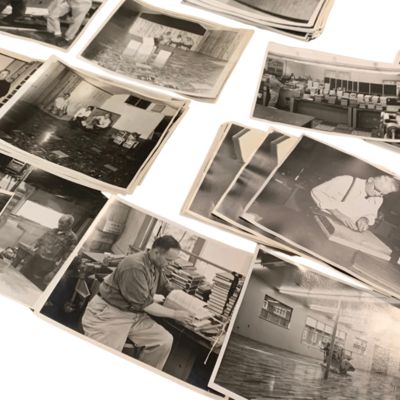 Photographic Archive Detailing the building of a Bindery at Alma College in Los Gatos, California
