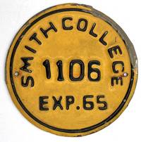 1960s Smith College Bicycle License Plate