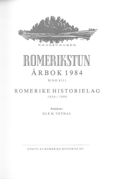 Romerikstun. Årbok 1984. Bind XIII.