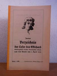 Zweites Verzeichnis der Leser des Ekkehard. Mitteilungsblatt deutscher Genealogischer Abende nach dem Stande vom 1. April 1933