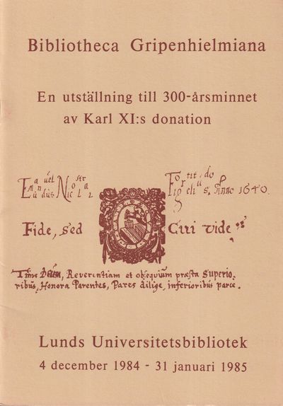 Bibliotheca Gripenhielmiana. En utställning till…