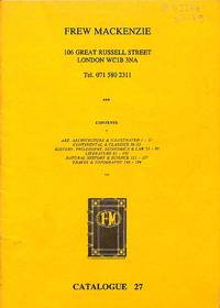 Catalogue 27/(1992): Art, Architecture and Illustrated, Continental and Classics, History, Philosophy, Economics and Law, Literature, Natural History, Science, Travel and Topography.