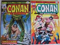 Conan the Barbarian # 43 October 1974, with # 44 November 1974 -"Tower of Blood" (Two comics part one & two) featuring "Red Sonja" -adapted from the story "The Tower of Blood" by David A. English (WITCHCRAFT AND SORCERY) by David A.; Re Robert E. Howard John; The Crusty Brunkers (Neal Adams & Dick Giordano); English - Paperback - First Edition First Printing - 1974 - from Nessa Books (SKU: 006716)