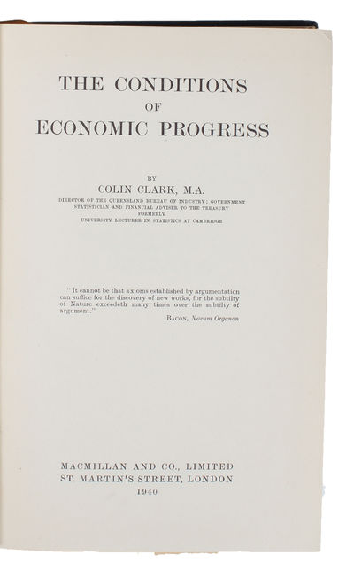 The Conditions of Economic Progress. - [SEMINAL WORK ON GROWTH] (photo 3)