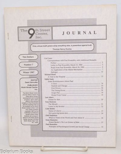 New York: Ninth Street Center Inc, 1987. Paperback. 36p., side-stapled covers. Very Good. Short fict...