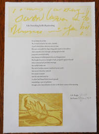 cover of Like Something In His Handwriting (Poetry Broadside Signed by both Poet and Artist)