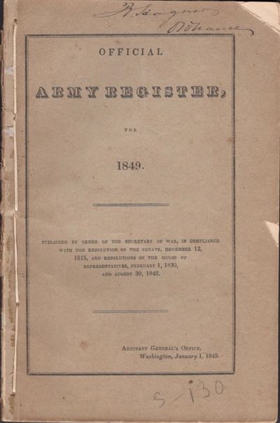 Official Army Register for 1849