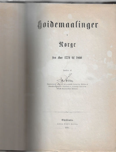 Høidemaalinger i Norge. fra Aar 1774 til 1860