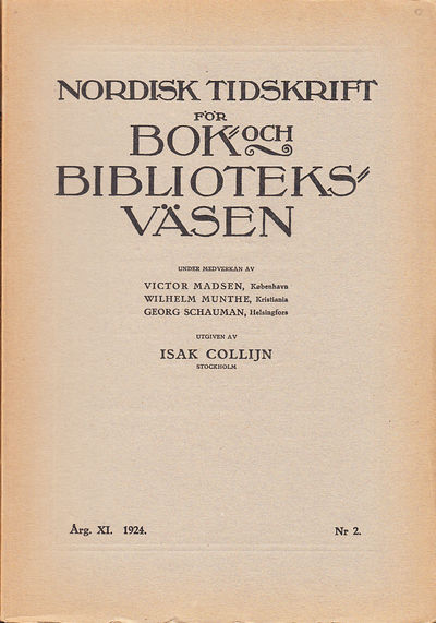 Nordisk tidskrift för bok- och biblioteksväsen.…