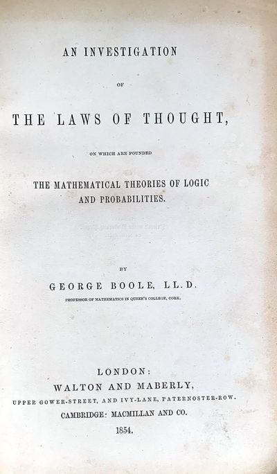 An investigation of the laws of thought