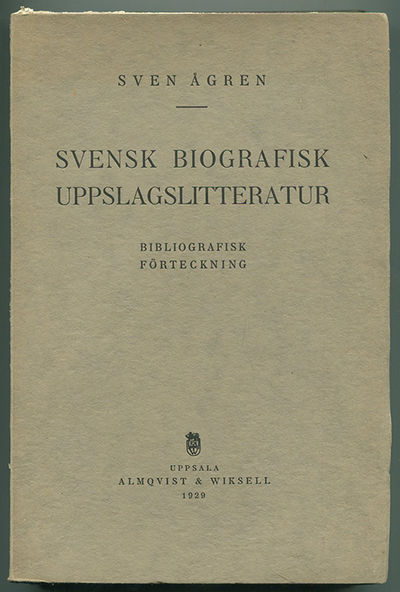 Svensk biografisk uppslagslitteratur.…