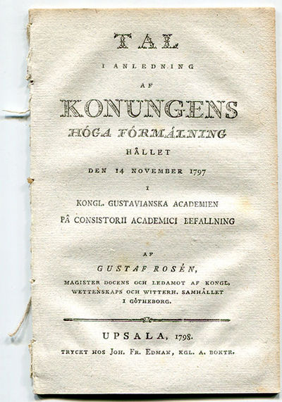 Tal i anledning af konungens höga förmälning…