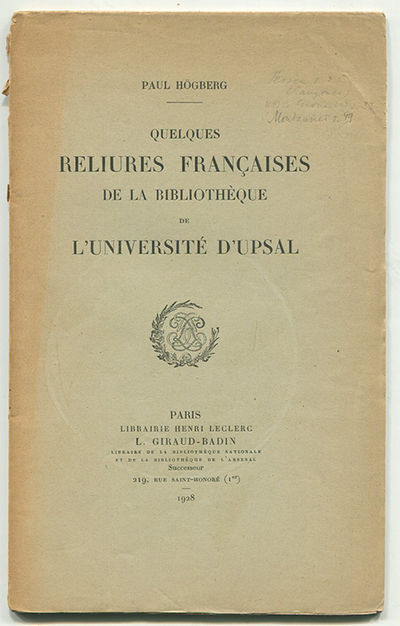 Quelques reliures françaises de la bibliothèque…