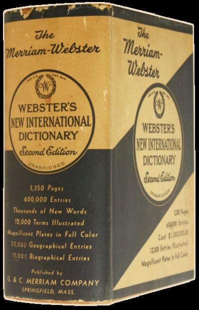 WEBSTER'S NEW INTERNATIONAL DICTIONARY OF THE ENGLISH LANGUAGE
