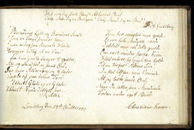 Stambok fra familien Wangensteen på gården Vilberg i Sørum. Med tre innførsler fra viktige norske kulturpersonligheter omkring 1800. (photo 2)