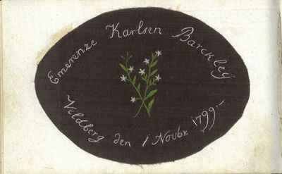Stambok fra familien Wangensteen på gården Vilberg i Sørum. Med tre innførsler fra viktige norske kulturpersonligheter omkring 1800. (photo 3)