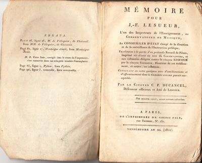 Mémoire pour J.-F. Lesueur, l’un des inspecteurs…