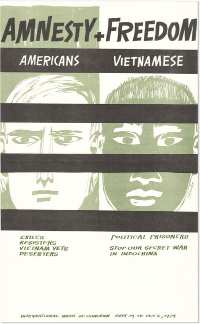 N.p.: S.i., 1974. Original lithographed poster, with text and illustrations offset printed in two co...