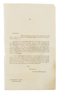 Printed Circular Letter Alerting Customs Officers, London, 1825