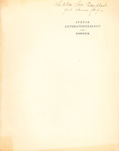 Fredmans epistel n:o 33. Ett tolkningsförsök [=…