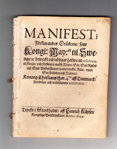Manifest; förklarandes orsakerne, som kongl:…