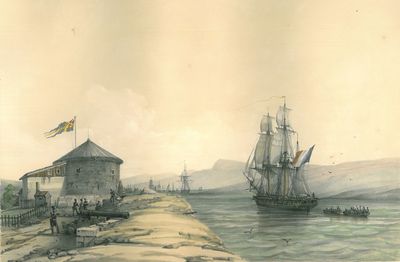 Tour de Munkholm, rade de Drontheim (Norvége).