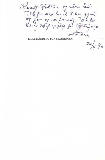 Lille håndbog for teaterfolk. (Manuale minimo…