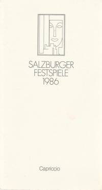 Programmheft CAPRICCIO von Clemens Krauss und Richard Strauss op. 85 Kleines Festspielhaus 31....