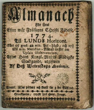 Almanach För Året... 1774.