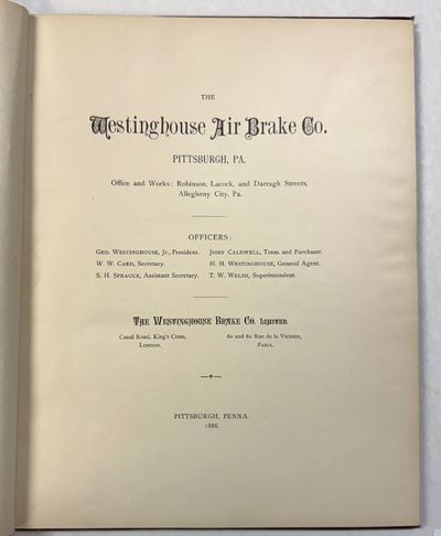 THE WESTINGHOUSE AIR BRAKE CO. PITTSBURGH, PA. OFFICE AND WORKS: ROBINSON, LACOCK, AND DARRAGH STREETS, ALLEGHENY CITY, PA