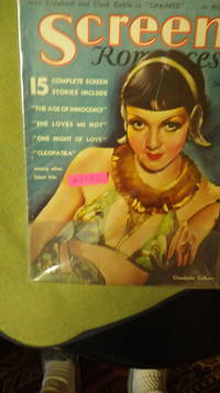 Screen Romances October 1934 MAGAZINE Claudette Colbert as  Cleopatra Pin-Up on Cover HOLLYWOOD MOVIE, includes Article on Movie Chained Joan Crawford & Clark Gable & She loves me Not starring Bing Crosby & Kitty Carlisle,