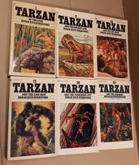 Tarzan:  # 1 Tarzan of the Apes; # 9 Tarzan and the Golden Lion;  # 10 Tarzan and the Ant Men; # 17 Tarzan and the Lion Man; # 20 Tarzan and the Forbidden City; # 23 Tarzan and the Madman;  -(all six soft covers with cover paintings by Robert Abbett)- by Burroughs, Edgar Rice  (aka:  Normal Bean, John Tyler McCulloch)  (1875 - 1950) - 1972