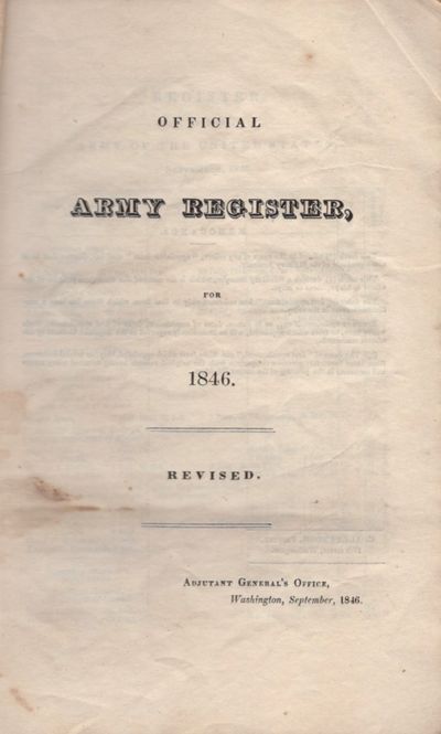 Official Army Register for 1846. Revised