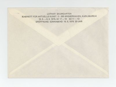 Exhibition invitation: Lothar Baumgarten (15 May-9 June 1976)