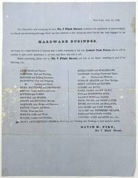 1849 Lower Manhattan Hardware Business Advertising Flyer