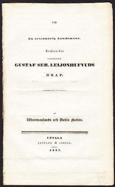 Vid en sextonårig landsmans, studeranden friherre…