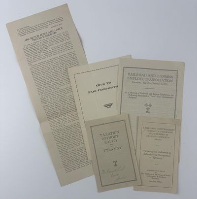 [Small Group of Protest and Promotional Ephemera from Depression-Era Texas Railroad Employees Association]