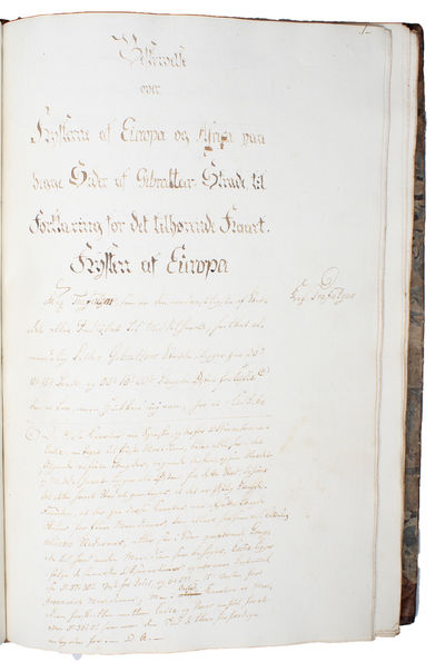 Beskrivelse over den Spanske Kyst i Middelhavet og den Deel af Kysten af Afrika beliggende lige overfor til Oplysning og Brug ved de derover efter den Kongelige Befaling i Spanien [i.e. English: "Description of the Spanish Mediterranean coast and the... (photo 3)