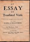 An Essay on Translated Verse