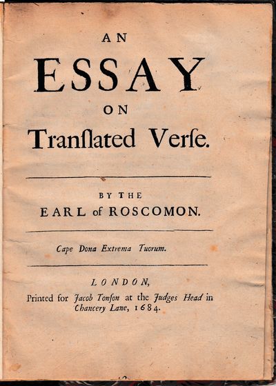 An Essay on Translated Verse