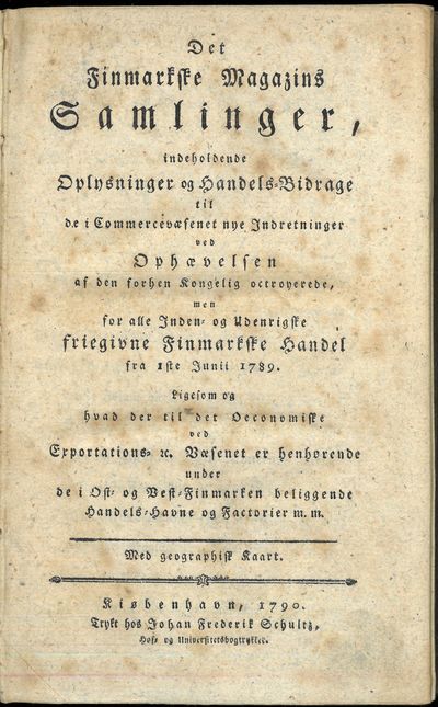 Det Finmarkske Magazins Samlinger, indeholdende…