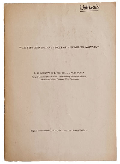 Group of 9 offprints. Includes: BARRATT, & E. L. TATUM. "A Simplified Method of Lyophilizing Microorganisms." Offprint from: Science, vol. 112, no. 2900.