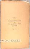 EARLY AMERICAN ENGRAVINGS AND THE CAMBRIDGE PRESS IMPRINTS 1640-1692