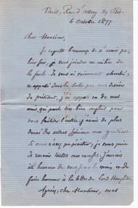 AUTOGRAPH LETTER SIGNED BY FRENCH STATESMAN AND PHILOSOPHER JULES BARTHELEMY-SAINT-HILAIRE.